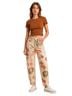 Zara 100% Cotton Floral Green Tan Jeans Size 2 - photo 1