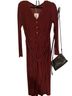 Nordstrom Stripes Red Black Casual Dress Size M - photo 2