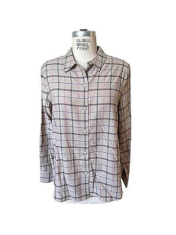 Jenni Kayne Lightweight Button Down Flannel Long Sleeve Blouse (view 1)
