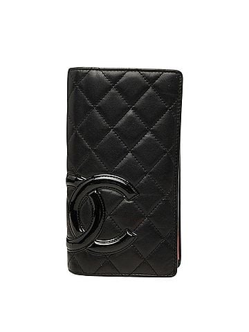 Chanel Chanel Coco Mark Cambon Line Long Wallet, Black Leather, Women's CHANEL (view 1)