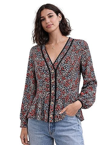 Topshop Long Sleeve Blouse (view 1)