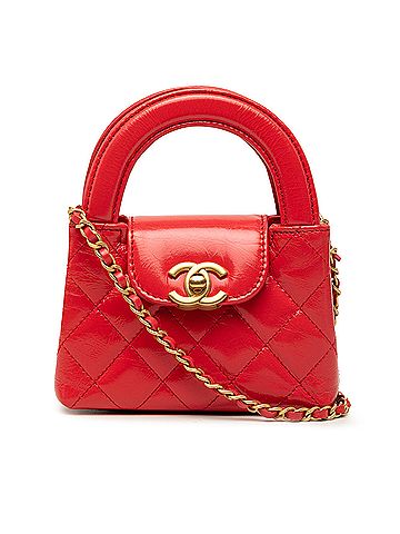 Chanel Mini Nano Shiny Aged Calfskin Kelly Shopper Bag (view 1)