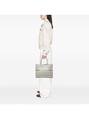 Dior Medium Oblique Embroidered Canvas Book Tote (view 2)