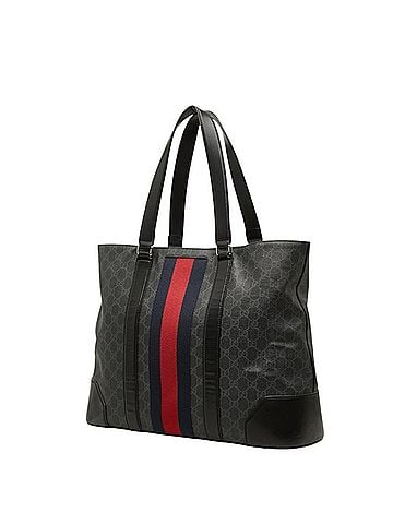 Gucci Gucci GG Supreme Sherry Line Tote Bag 495560 Black Gray Leather Women's GUCCI (view 2)