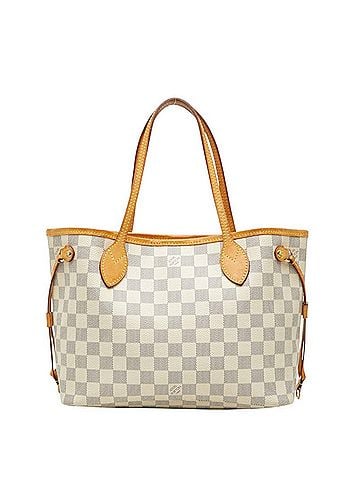 Louis Vuitton Louis Vuitton Damier Azur Neverfull PM Tote Bag Handbag N51110 White Leather Women's LOUIS VUITTON (view 1)