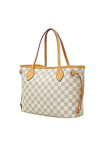 Louis Vuitton Louis Vuitton Damier Azur Neverfull PM Tote Bag Handbag N51110 White Leather Women's LOUIS VUITTON (view 2)