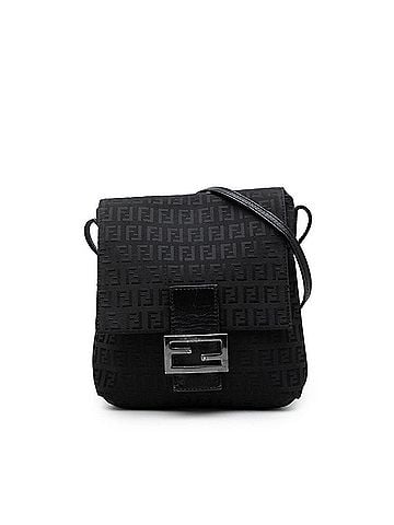 Fendi Fendi Zucchino Shoulder Bag 8BT075 Black Canvas Leather Women's FENDI (view 1)