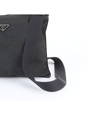 Prada Prada Tessuto Nylon Triangle Logo Leather Shoulder Bag Messenger Black Men's (view 2)
