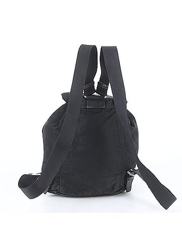 Prada Prada Tessuto Nylon Triangle Logo Leather Backpack, Black, Women's (view 2)