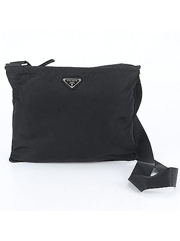 Prada Prada Tessuto Nylon Triangle Logo Shoulder Bag Messenger Black Men's (view 1)