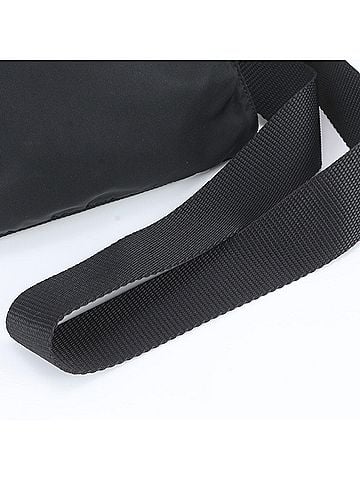 Prada Prada Tessuto Nylon Triangle Logo Leather Shoulder Bag, Black, Men's (view 2)