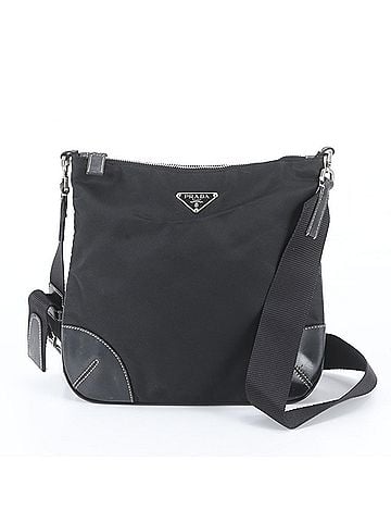 Prada Prada Tessuto Nylon Triangle Logo Shoulder Bag Messenger Black Men's (view 1)