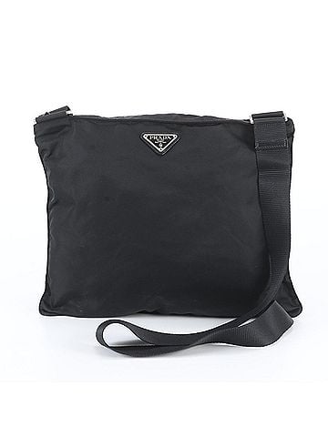 Prada Prada Tessuto Nylon Triangle Logo Leather Shoulder Bag Messenger Black Men's (view 1)