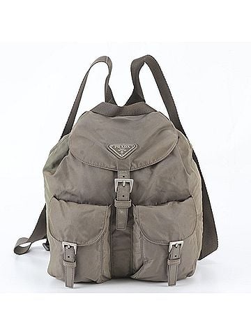 Prada Prada Tessuto Nylon Triangle Logo Leather Backpack for Women (view 1)