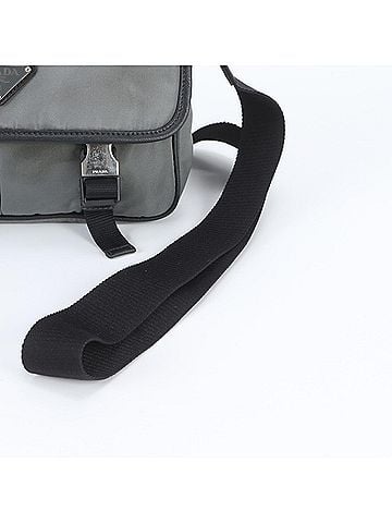 Prada Prada Tessuto Nylon Triangle Logo Shoulder Bag Messenger Bag, Gray, Men's (view 2)