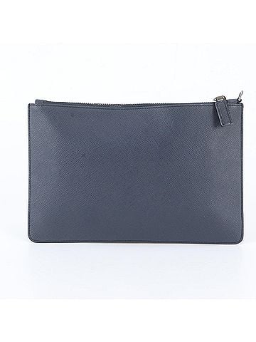 Prada Prada Saffiano Leather Second Bag Clutch Pouch Business Navy Blue Men's (view 2)
