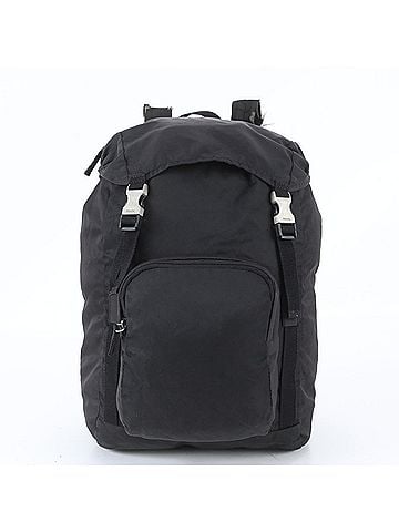 Prada Prada Tessuto Nylon Triangle Logo Backpack/Shoulder Bag, Black, Men's (view 1)