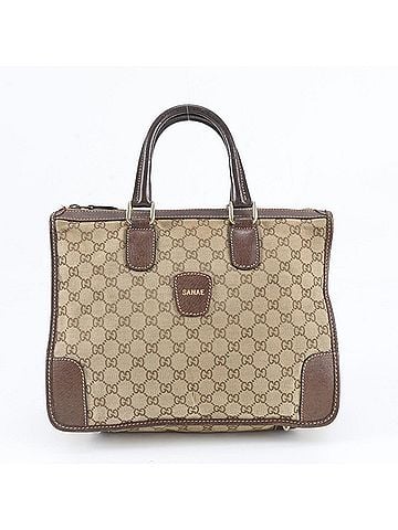 Gucci Gucci GG Canvas Leather Tote Bag Shoulder Handbag for Women (view 1)