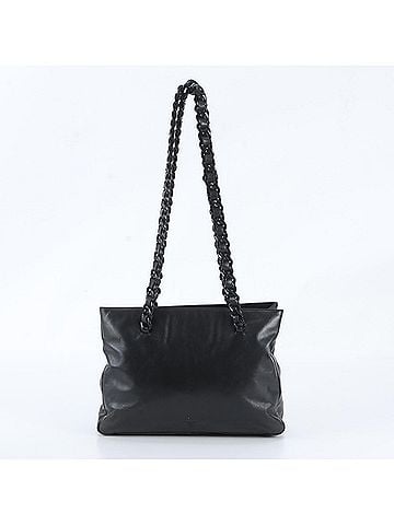Prada Prada Leather Tote Bag, Shoulder Handbag, Black, Brand Name, Women's (view 1)