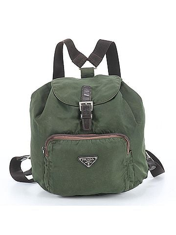 Prada Prada Tessuto Nylon Triangle Logo Leather Backpack for Women (view 1)