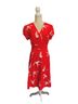 eShakti 100% Polyester Print Red Casual Dress Size 14 - photo 1