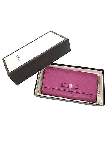 Gucci Gucci Guccissima Ribbon Motif 388679 Leather Purple Long Wallet 0482GUCCI (view 2)