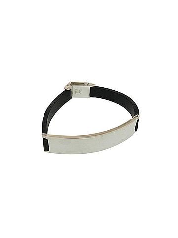 Gucci Gucci SV925 Plate x Rubber Silver 925 Black Bracelet 0425GUCCI (view 1)