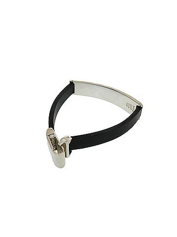 Gucci Gucci SV925 Plate x Rubber Silver 925 Black Bracelet 0425GUCCI (view 2)