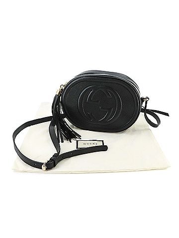 Gucci Gucci Soho Shoulder Handbag, Leather, Black, 747779, Gold Hardware (view 1)