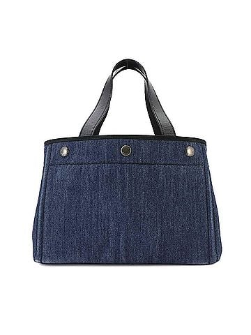 Prada Prada 2-way Hand/Shoulder Handbag, Denim Leather, Blue/Black, 1BG311, Silver Hardware. (view 2)