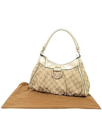 Gucci Gucci Guccissima Abbey 190525 GG Canvas Beige Gold Handbag 0132GUCCI (view 2)