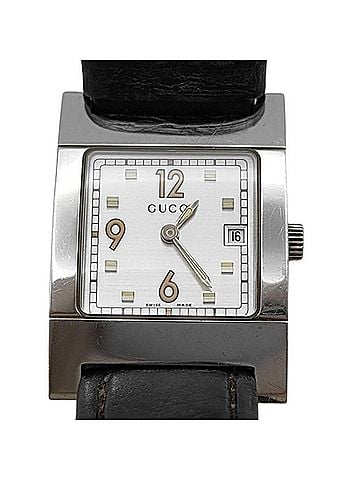Gucci GUCCI watch 7700L, silver stainless steel leather, women's. (view 1)