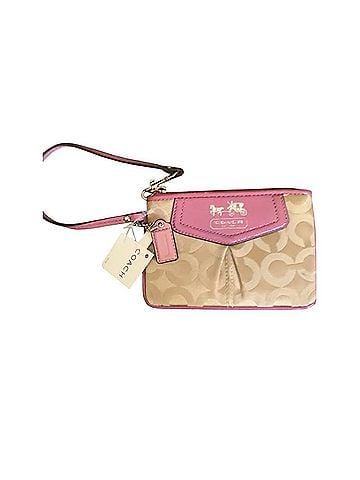 Coach Madison Op Art Signature Pleated Wristlet Leather Wristlet (view 2)