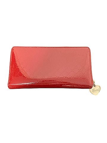 Gucci GUCCI Microguccissima Patent Leather Round Zip Long Wallet (308260, Red) - Women's (view 1)