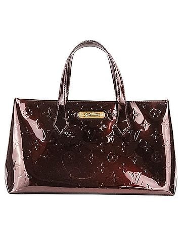Louis Vuitton LOUIS VUITTON Louis Vuitton Vernis Wilshire PM Monogram Handbag M93641 Amarante Women's (view 1)