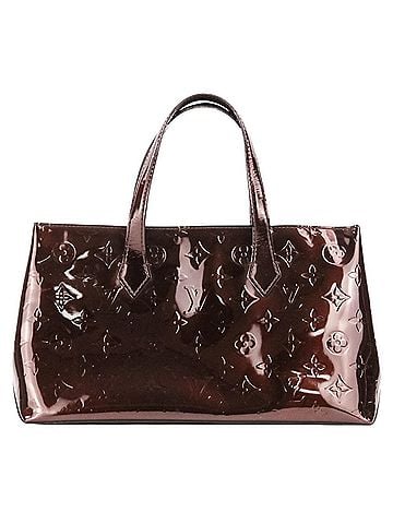 Louis Vuitton LOUIS VUITTON Louis Vuitton Vernis Wilshire PM Monogram Handbag M93641 Amarante Women's (view 2)