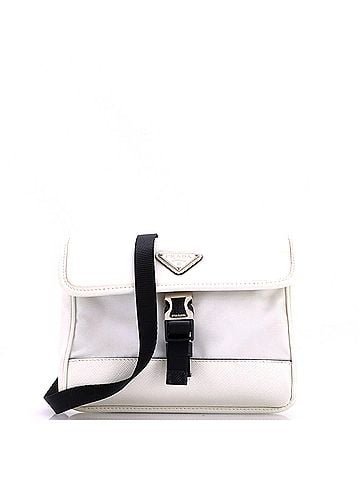 Prada Buckle Flap Crossbody Bag Re-Nylon and Leather Small (view 1)