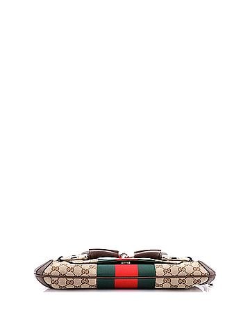 Gucci Horsebit NM Web Chain Clutch GG Canvas Medium (view 2)