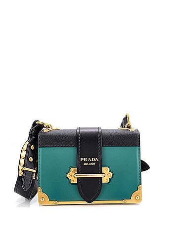 Prada Cahier Crossbody Bag Leather and Saffiano Leather Small (view 1)