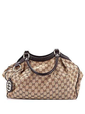 Gucci Sukey Tote GG Canvas with Leather Medium (view 1)