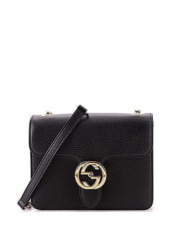Gucci Interlocking Shoulder Bag Leather Small (view 1)