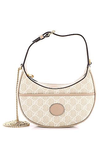 Gucci Interlocking G Patch Half Moon Hobo GG Coated Canvas Mini (view 1)