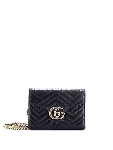 Gucci GG Marmont Chain Wallet Matelasse Leather Mini (view 1)