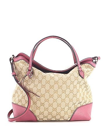 Gucci Bree Convertible Top Handle Bag GG Canvas with Leather Medium (view 1)