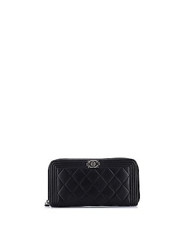 Chanel Boy Zip Around Wallet Quilted Lambskin Long (view 1)