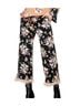 Zara 100% Polyester Floral Black Pink Casual Pants Size M - photo 1