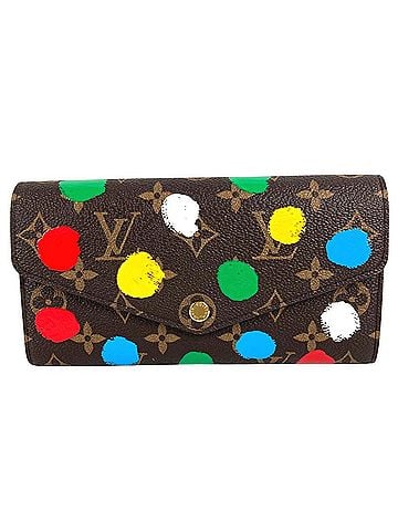 Louis Vuitton LOUIS VUITTON M81980 LV × YK Yayoi Kusama Monogram Portefeuille Sarah NM Long Wallet, Bi-fold Canvas, Women's, Brown (view 1)