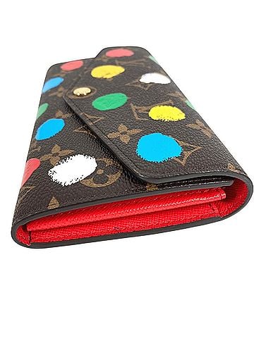 Louis Vuitton LOUIS VUITTON M81980 LV × YK Yayoi Kusama Monogram Portefeuille Sarah NM Long Wallet, Bi-fold Canvas, Women's, Brown (view 2)