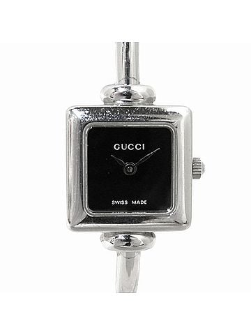 Gucci Gucci watch, total weight 23.6g, stainless steel, quartz movement, black dial, 1900L. (view 1)