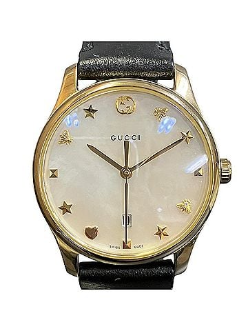 Gucci Gucci GUCCI Mother-of-Pearl Watch, Total Weight 26.3g, GP Genuine Leather Strap, Quartz Movement, Dial, 126.5 (view 1)